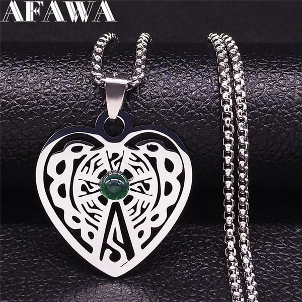pendant necklaces heart irish knot green natural stone stainless steel chain women/men statement necklace jewelry bijoux femme n4357s02, Silver
pendant necklaces heart irish knot green natural stone stainless steel chain women/men statement necklace jewelry bijoux femme n4357s02, Silver