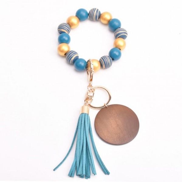 2021 foreign trade beaded wood bead bracelet keychain blank disc tassel key ring pendant pure multicolor optional, Black
2021 foreign trade beaded wood bead bracelet keychain blank disc tassel key ring pendant pure multicolor optional, Black