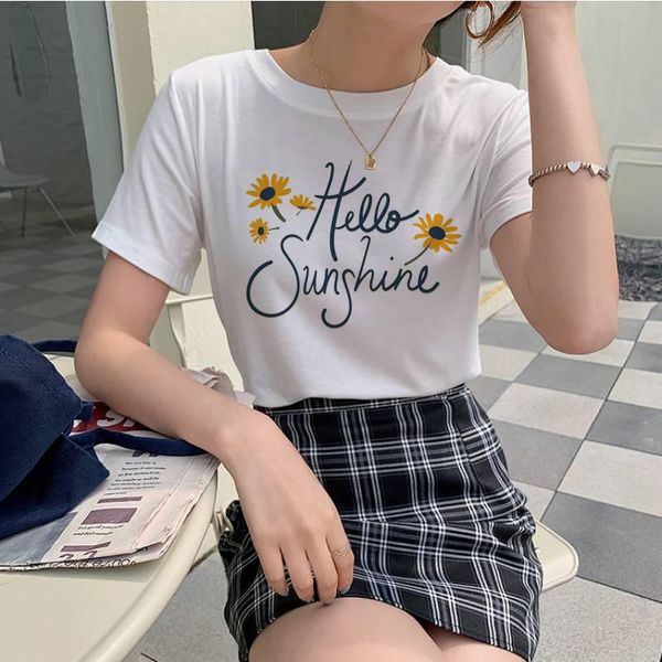 women's t-shirt japanese hello sunshine white customized products harajuku oversized women tee cool summer clothes 
women's t-shirt japanese hello sunshine white customized products harajuku oversized women tee cool summer clothes