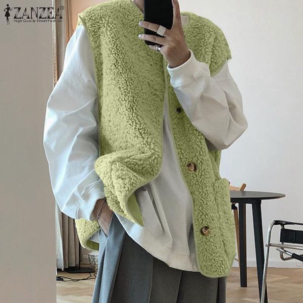 women's vests 2022 harajuku spring warm outwears women faxu lamb wool vest casual solid sleeveless loose coats oversized button jacke, Black;white
women's vests 2022 harajuku spring warm outwears women faxu lamb wool vest casual solid sleeveless loose coats oversized button jacke, Black;white