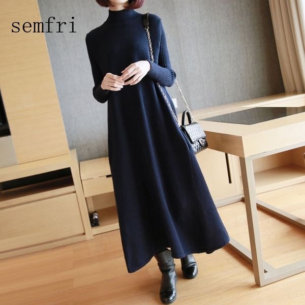 semfri dress women long sweater dresses new style plus size loose vestidos o-neck knitted winter dress 201028, Black;gray
semfri dress women long sweater dresses new style plus size loose vestidos o-neck knitted winter dress 201028, Black;gray