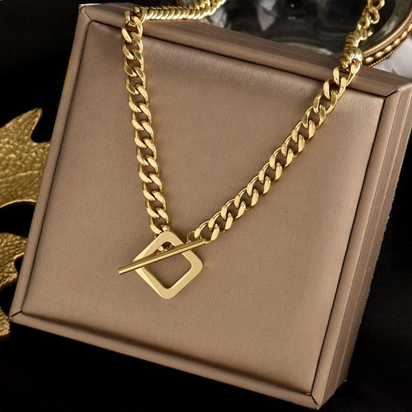 chains titanium steel necklace female ot buckle cold wind high sense of luxury light temperament clavicle chain, Silver
chains titanium steel necklace female ot buckle cold wind high sense of luxury light temperament clavicle chain, Silver
