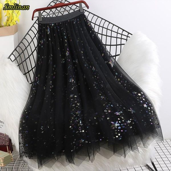 skirts smlinan 2021 elastic high waist sequined tulle women clothes mesh asymmetrical harajuku casual long skirt female, Black
skirts smlinan 2021 elastic high waist sequined tulle women clothes mesh asymmetrical harajuku casual long skirt female, Black