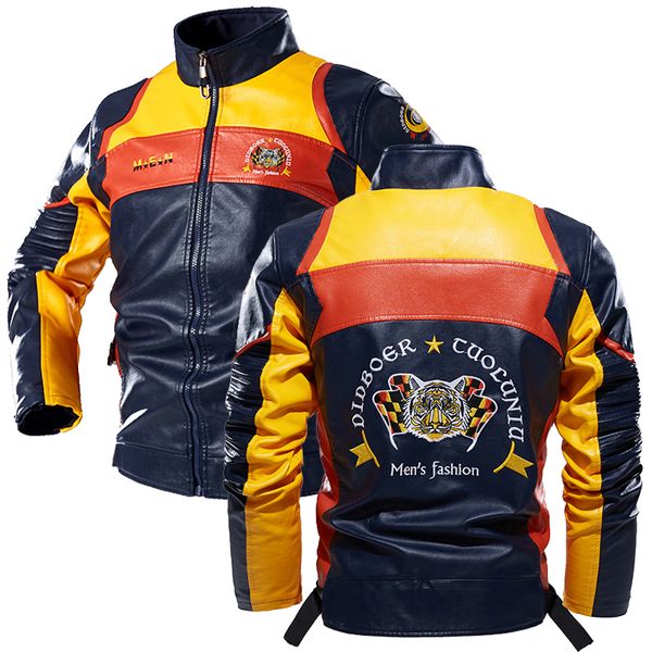 2021 new men's winter faux leather motorcycle jacket embroidery slim fit male biker ouwear fashion coat um0a, Black
2021 new men's winter faux leather motorcycle jacket embroidery slim fit male biker ouwear fashion coat um0a, Black