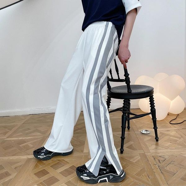 men's pants striped joggers sweatpants pant men women vintage casual straight male side stripe zipper slit loose long trousers, Black
men's pants striped joggers sweatpants pant men women vintage casual straight male side stripe zipper slit loose long trousers, Black