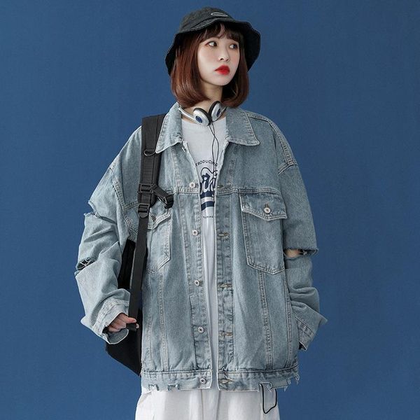 women's jackets women jacket spring and autumn coat solid casual loose denim vintage hole baseball street bomber 2021, Black;brown
women's jackets women jacket spring and autumn coat solid casual loose denim vintage hole baseball street bomber 2021, Black;brown