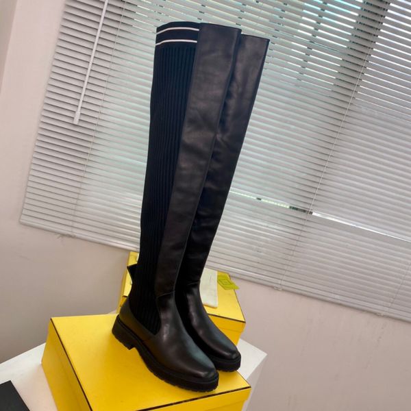 black zucca sock cuff knitted sock-like flats biker tall boots rockoko stretch-knit and leathe over-knee-high boot for women luxury designer
black zucca sock cuff knitted sock-like flats biker tall boots rockoko stretch-knit and leathe over-knee-high boot for women luxury designer
