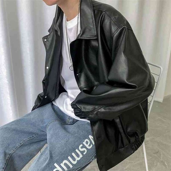 spring loose soft leather jacket single breasted men casual biker large size xxl 210923, Black
spring loose soft leather jacket single breasted men casual biker large size xxl 210923, Black