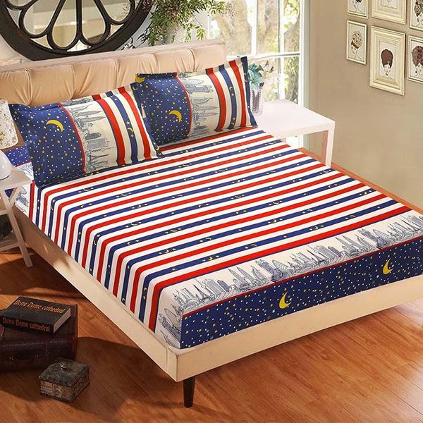 sheets & sets 3pcs bed sheet with case blue flower printed linen queen mattress covers fitted elastic for king size 
sheets & sets 3pcs bed sheet with case blue flower printed linen queen mattress covers fitted elastic for king size