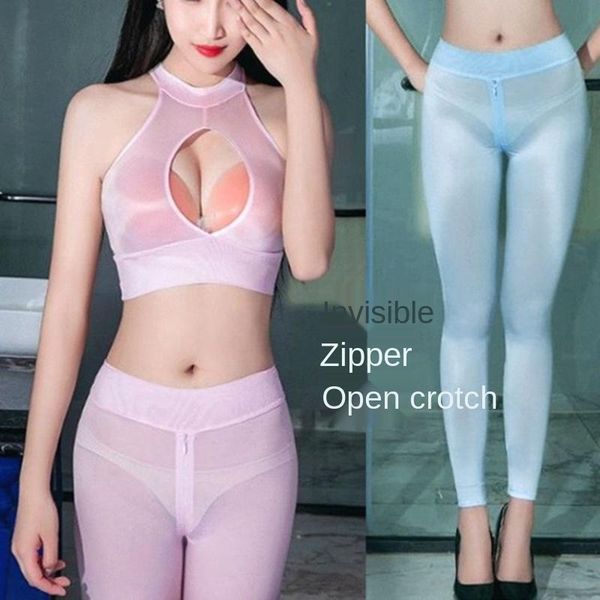 women's leggings outdoor dating invisible zipper glossy pants trousers slim workout fitness, Black
women's leggings outdoor dating invisible zipper glossy pants trousers slim workout fitness, Black