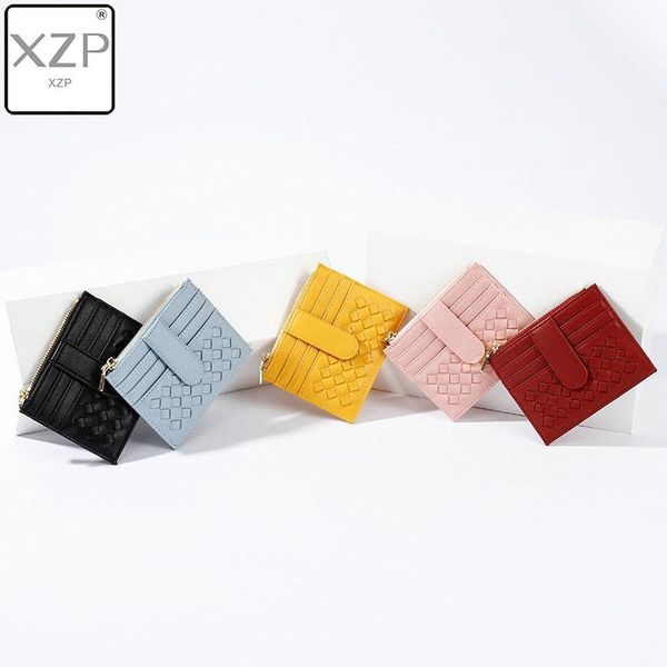 card holders xzp retro casual multi-function wallet pu soft zipper women woven mini short id holder cards pocket covers, Brown;gray
card holders xzp retro casual multi-function wallet pu soft zipper women woven mini short id holder cards pocket covers, Brown;gray