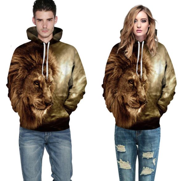men's new lion digital printing casual large size couple's loose fitting sweater hooded baseball suit hoodies sweatshirts for men, Black
men's new lion digital printing casual large size couple's loose fitting sweater hooded baseball suit hoodies sweatshirts for men, Black