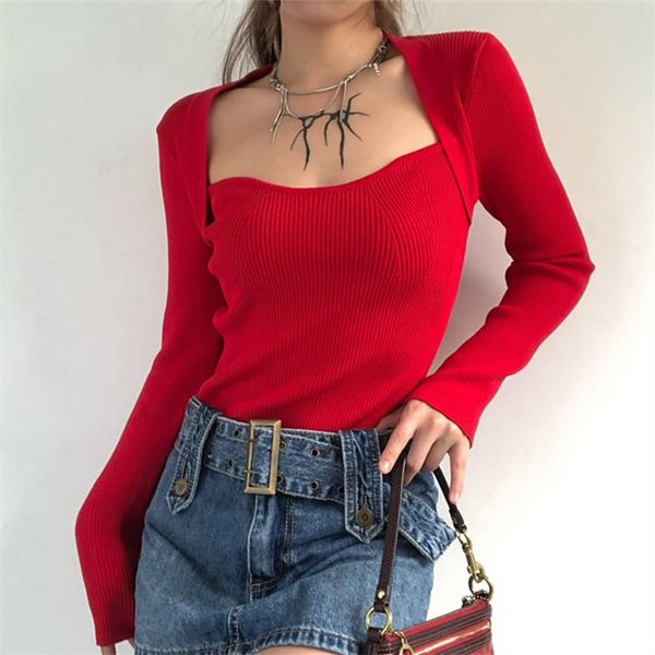 women's blouses & shirts the united states cross-border qiu dong false two tank show thin sweater coat female tight brief paragraph, White
women's blouses & shirts the united states cross-border qiu dong false two tank show thin sweater coat female tight brief paragraph, White
