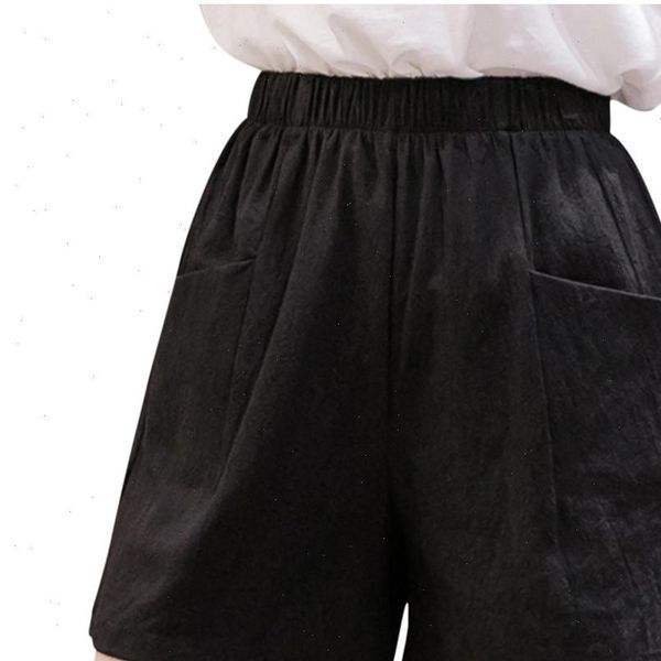 women cotton linen shorts plus size high elastic waist wide leg pockets shorts summer casual bottoms streetwear woman horts, White;black
women cotton linen shorts plus size high elastic waist wide leg pockets shorts summer casual bottoms streetwear woman horts, White;black