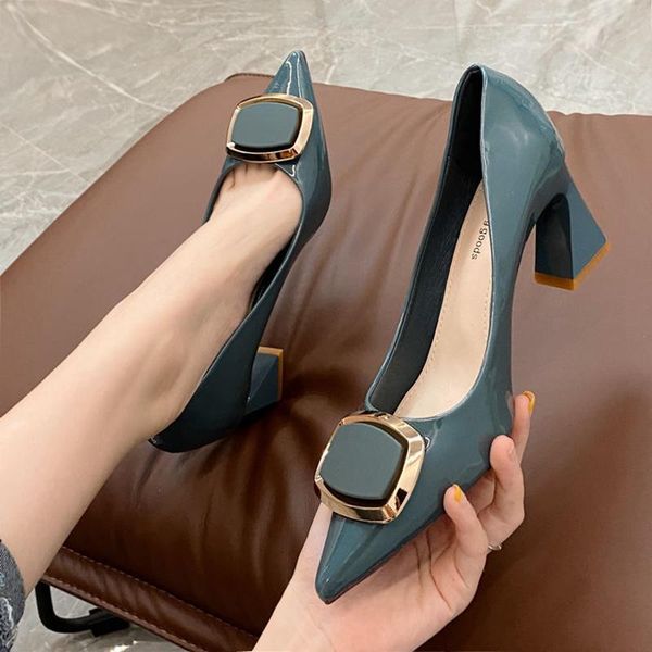dress shoes high heels women thick heel 2021 autumn all-match single shallow mouth pointed net red patent leather work, Black
dress shoes high heels women thick heel 2021 autumn all-match single shallow mouth pointed net red patent leather work, Black