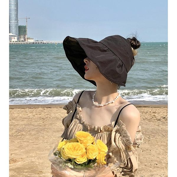 wide brim hats summer women empty cap anti-uv adjustable beach hat lady foldable cotton visor travel sunscreen caps, Blue;gray
wide brim hats summer women empty cap anti-uv adjustable beach hat lady foldable cotton visor travel sunscreen caps, Blue;gray