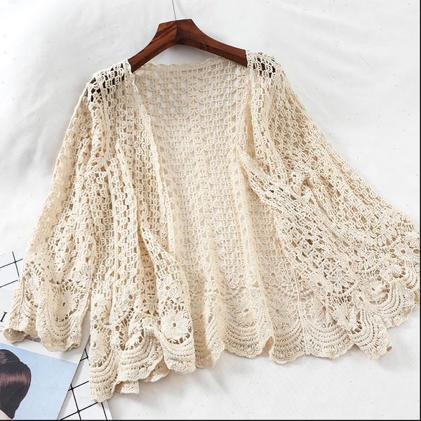 open lace cardigan crocheted hollow out shrug female casual white flower floral open stitch women sweater loose knitted outwear, White;black
open lace cardigan crocheted hollow out shrug female casual white flower floral open stitch women sweater loose knitted outwear, White;black