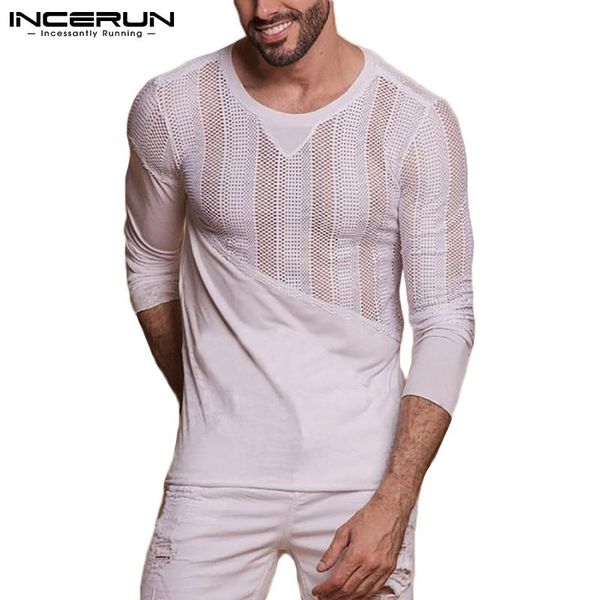 men's t-shirts fashion men t shirt mesh patchwork 2021 see through crew neck long sleeve tee streetwear casual clothing incerun, White;black
men's t-shirts fashion men t shirt mesh patchwork 2021 see through crew neck long sleeve tee streetwear casual clothing incerun, White;black