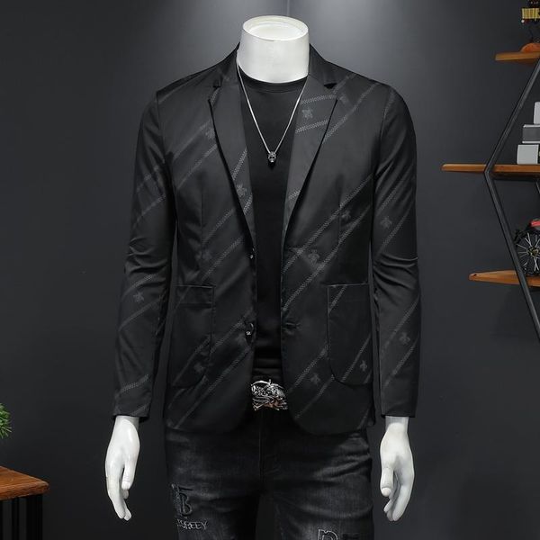 men's suits & blazers brand foaming process men striped bee casual suit jacket wedding business dress coat street wear social costume h, White;black
men's suits & blazers brand foaming process men striped bee casual suit jacket wedding business dress coat street wear social costume h, White;black