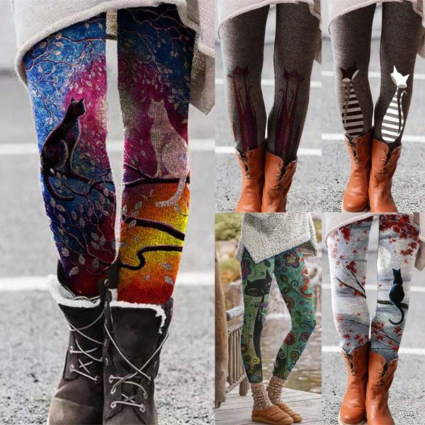 women's leggings women cat printed elastic all-match slim casual long boot pants guofeng print, Black
women's leggings women cat printed elastic all-match slim casual long boot pants guofeng print, Black