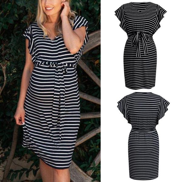 maternity dresses women's pregnancy short sleeve ruffle pregnant striped dress summer comfortable ladies bandage belt vestidos, White
maternity dresses women's pregnancy short sleeve ruffle pregnant striped dress summer comfortable ladies bandage belt vestidos, White