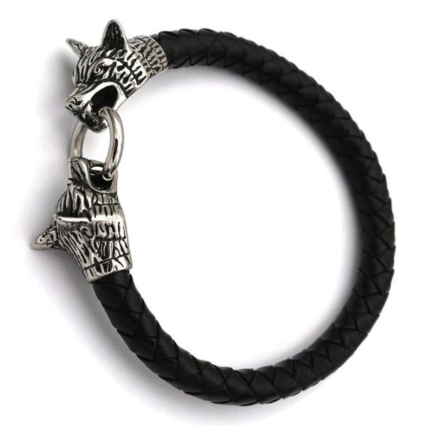 tennis stainless steel wolf head viking jewelry black brown leather bracelet men retro punk braclets bangles for women bijoux, Golden;silver
tennis stainless steel wolf head viking jewelry black brown leather bracelet men retro punk braclets bangles for women bijoux, Golden;silver