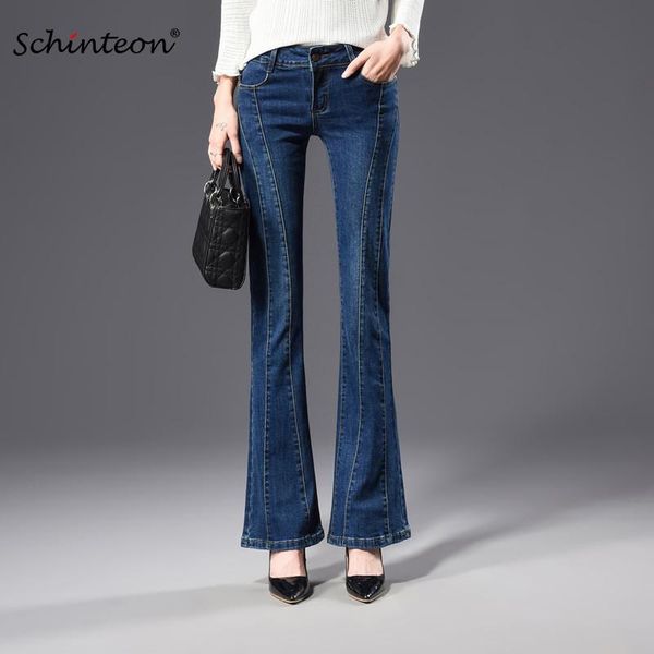 women's jeans schinteon women denim elasticity full length trousers high waist splice vintage pants size 38 40, Blue
women's jeans schinteon women denim elasticity full length trousers high waist splice vintage pants size 38 40, Blue