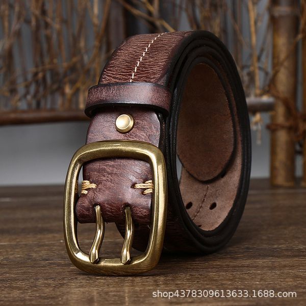 new retro personalized trendy distressed double pin buckle belt mens genuine leather pure cowhide korean casual jeans belt no. 2, Black;brown
new retro personalized trendy distressed double pin buckle belt mens genuine leather pure cowhide korean casual jeans belt no. 2, Black;brown