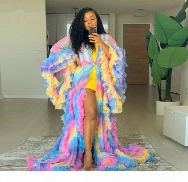 colorful rainbow tulle evening robe long v neck bathrobe sleepware a line nightgowns bridal robe boudoir dress, White
colorful rainbow tulle evening robe long v neck bathrobe sleepware a line nightgowns bridal robe boudoir dress, White