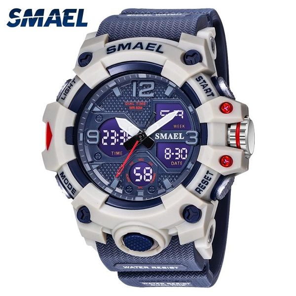 wristwatches smael men military watch 50m waterproof wristwatch led quartz clock male relogios masculino 8008 digital sports watches men, Slivery;brown 
wristwatches smael men military watch 50m waterproof wristwatch led quartz clock male relogios masculino 8008 digital sports watches men, Slivery;brown