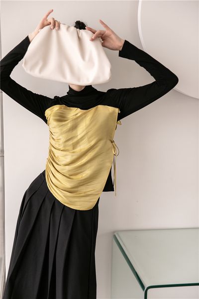 2021 new drawstring glitter ruched long sleeve blouse women turtleneck patchwork ladies designer korean fashion zlks, White
2021 new drawstring glitter ruched long sleeve blouse women turtleneck patchwork ladies designer korean fashion zlks, White