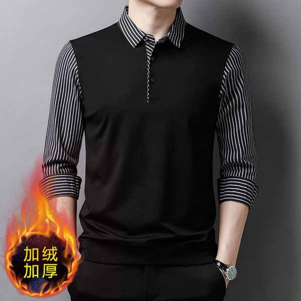 winter plush pullover t-shirt men's casual long sleeve youth leave two thickened thermal, Black
winter plush pullover t-shirt men's casual long sleeve youth leave two thickened thermal, Black