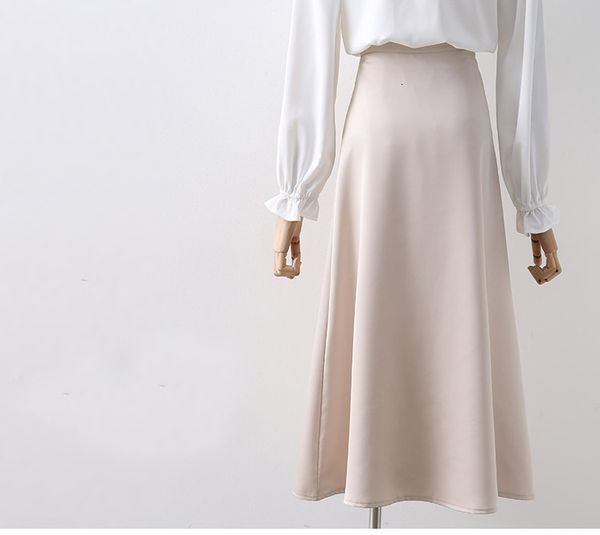 new 2021 summer high waist of vintage female the line long fashion pure elegant color satin midi length faltered femme jupe skirt zzxy oz6ab, Black
new 2021 summer high waist of vintage female the line long fashion pure elegant color satin midi length faltered femme jupe skirt zzxy oz6ab, Black