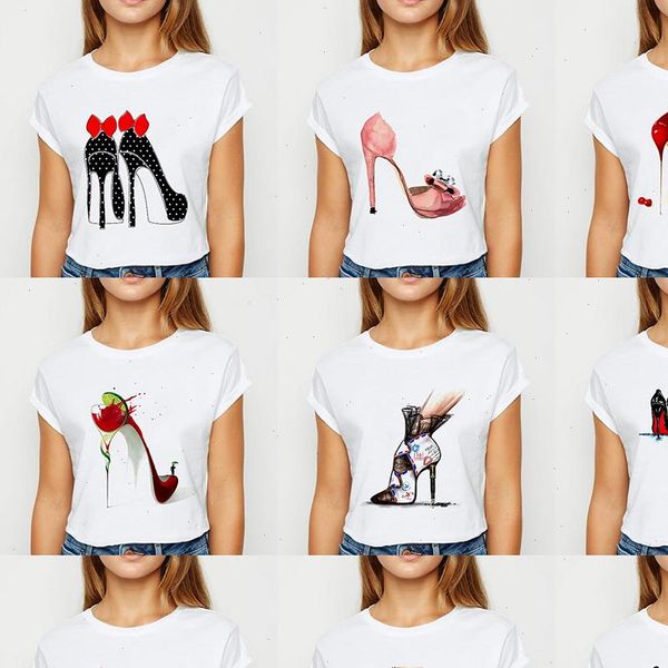high heels shoes print vestidos vogue t shirt streetwear watercolor femme t shirt funny 90s hip hop punk hipster top, White
high heels shoes print vestidos vogue t shirt streetwear watercolor femme t shirt funny 90s hip hop punk hipster top, White