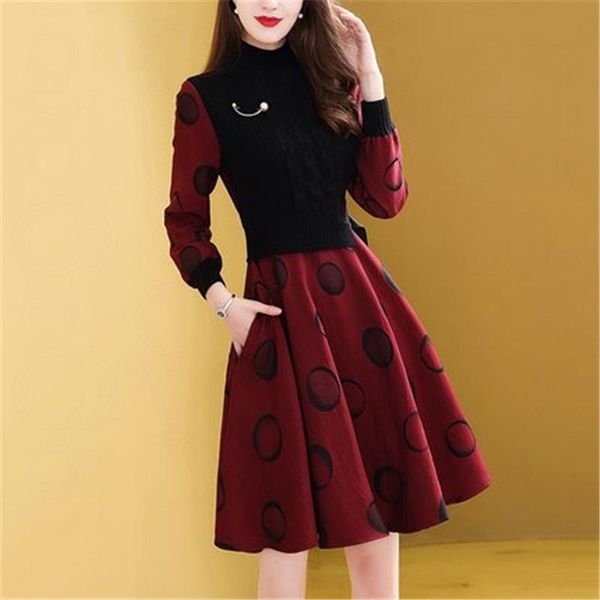 two piece dress 2021 fashion set patchwork autumn winter slim long with dot printed, White
two piece dress 2021 fashion set patchwork autumn winter slim long with dot printed, White