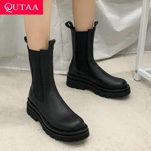 boots qutaa 2021 pu leather platform ankle round toe casual women shoes square high heel concise short big size 34-42, Black
boots qutaa 2021 pu leather platform ankle round toe casual women shoes square high heel concise short big size 34-42, Black