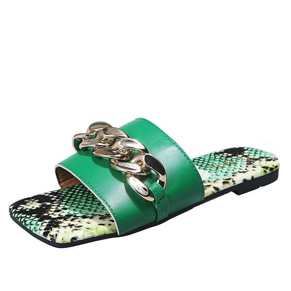 slippers 2021 summer comfortable and cool chain snakeskin print leopard flat-heel square-toe women's, Black
slippers 2021 summer comfortable and cool chain snakeskin print leopard flat-heel square-toe women's, Black