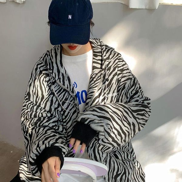 women's jackets women zebra striped coupes oversize hooded coats autumn female harajuku zipper outerwear fashion hip hop clothing, Black;brown
women's jackets women zebra striped coupes oversize hooded coats autumn female harajuku zipper outerwear fashion hip hop clothing, Black;brown