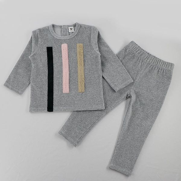 children clothes 2pcs set velour kids clothes baby boy girls round neck long pants grey clothing set 2-6 year, White
children clothes 2pcs set velour kids clothes baby boy girls round neck long pants grey clothing set 2-6 year, White