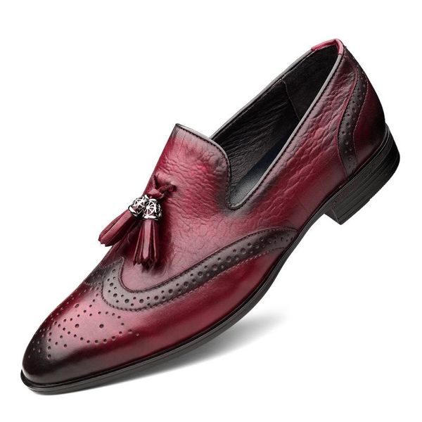 dress shoes tassel loafers luxury men genuine leather brogue business office formal party wedding gentleman, Black
dress shoes tassel loafers luxury men genuine leather brogue business office formal party wedding gentleman, Black