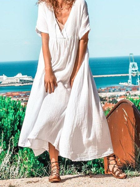 casual dresses 2021 style women's explosive cotton and linen retro solid color big swing dress, Black;gray
casual dresses 2021 style women's explosive cotton and linen retro solid color big swing dress, Black;gray