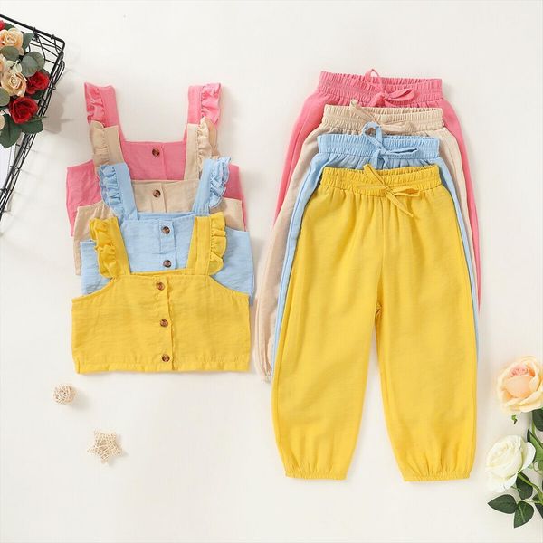 pudcoco toddler baby girls clothes sleeveless strap crop button solid color long pants 2pcs outfits tracksuit, White
pudcoco toddler baby girls clothes sleeveless strap crop button solid color long pants 2pcs outfits tracksuit, White
