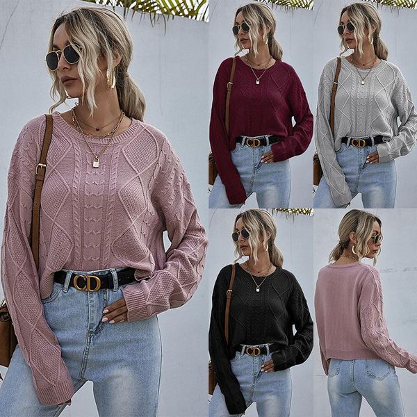 women's sweaters color w solid knitted long sleeve mahogany short bottomed sweater versatile 2021 autumn fashion for women, White;black
women's sweaters color w solid knitted long sleeve mahogany short bottomed sweater versatile 2021 autumn fashion for women, White;black