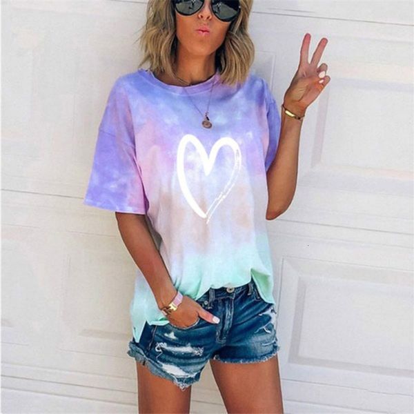 saletie-dye on short mouwen loose casual women gradient hart print tshirt 2021 summer o-neck mode plus size t-shirts, White
saletie-dye on short mouwen loose casual women gradient hart print tshirt 2021 summer o-neck mode plus size t-shirts, White