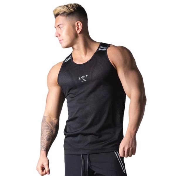 men' tank mens fitness gym mesh breathable striped men sleeveless shirt malesports vest undershirt running, White;black
men' tank mens fitness gym mesh breathable striped men sleeveless shirt malesports vest undershirt running, White;black