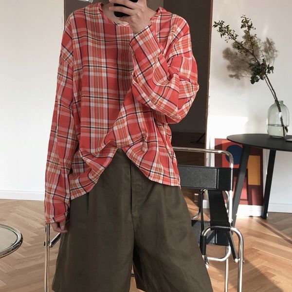 2021 new women's sunscreen loose round neck retro, plaid shirt, long sleeve, thin sweater, spring and summer series rbbw, White
2021 new women's sunscreen loose round neck retro, plaid shirt, long sleeve, thin sweater, spring and summer series rbbw, White