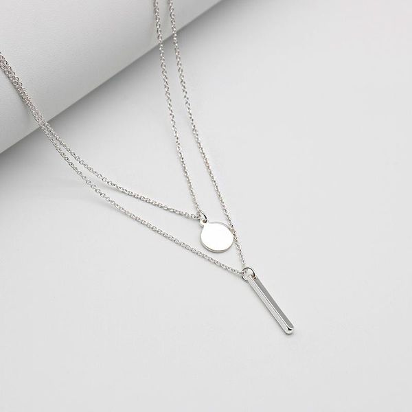 pendant necklaces layered necklace for women simple choker chain fashion jewelry double layer round disc bar charm girl accessories 202133, Silver
pendant necklaces layered necklace for women simple choker chain fashion jewelry double layer round disc bar charm girl accessories 202133, Silver