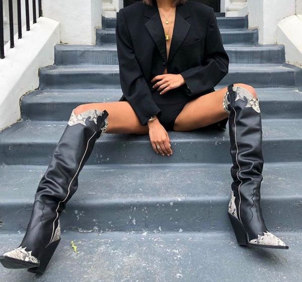 boots stitching shoes woman over the knee pointed toe high heels women's winter thigh long, Black
boots stitching shoes woman over the knee pointed toe high heels women's winter thigh long, Black