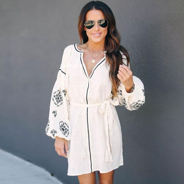 new bohemian ethnic embroidered mini dress v-neck belted lantern sleeve chic 2021 spring autumn dresses women vestidos 5vyg, Black;gray
new bohemian ethnic embroidered mini dress v-neck belted lantern sleeve chic 2021 spring autumn dresses women vestidos 5vyg, Black;gray
