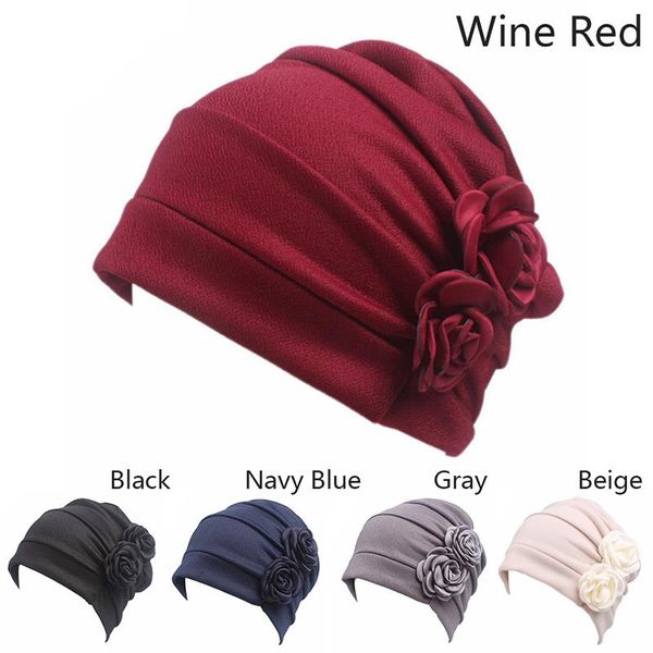 women flower turban hat lady cancer chemo hair loss cap head scarf wrap cover 5 colors, Blue;gray
women flower turban hat lady cancer chemo hair loss cap head scarf wrap cover 5 colors, Blue;gray